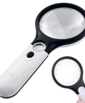 Golvery Handheld Magnifier, 2 Lens 3X 45X Magnifying Glass with 3 Led Lights for Seniors, Maps, Macular Degeneration, Jewellery, Watch & Computer Repair, Hobbies & Stamps, Read Easily at Night